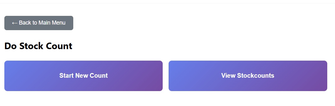 Stock Count menu